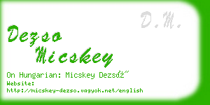 dezso micskey business card